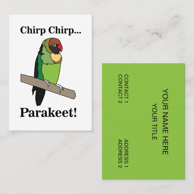 Parakeet Bird  Business Card (Front/Back)
