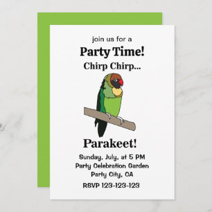 Parakeet Bird Funny Party Invitation