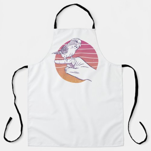 Parakeet bird on finger design apron