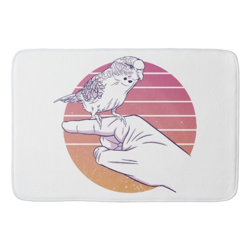 Parakeet bird on finger design bath mat