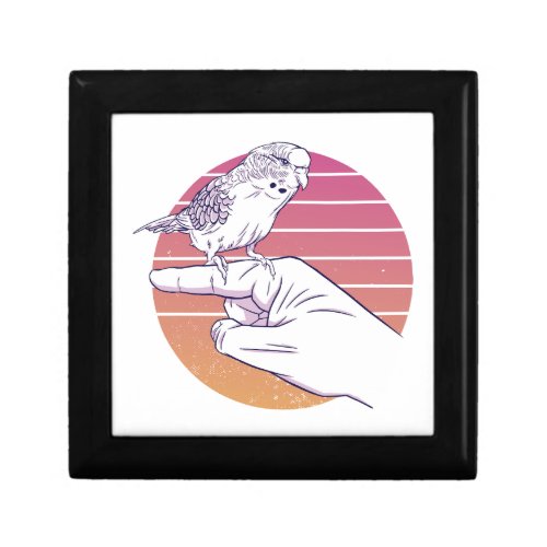 Parakeet bird on finger design gift box