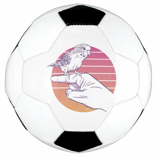 Parakeet bird on finger design soccer ball