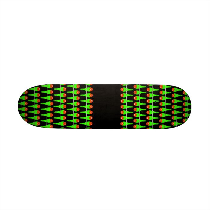 Parakeet Bird Pattern on Black. Skate Board Deck