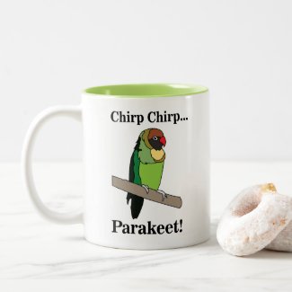 Parakeet Bird  Two-Tone Coffee Mug