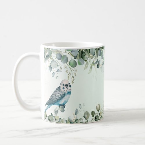 Parakeet Birds In Bushes Coffee Mug