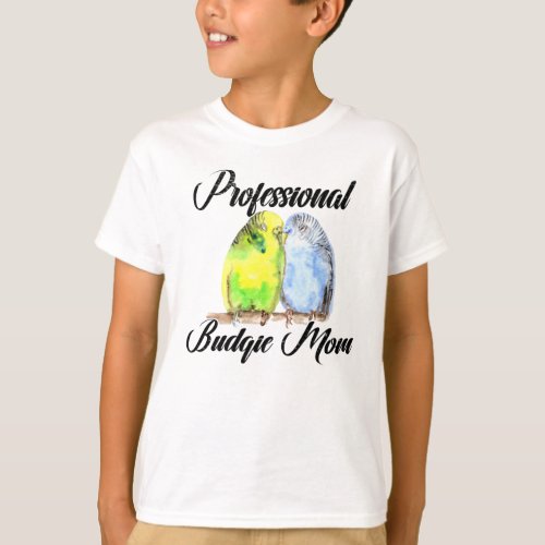 Parakeet Budgie Mama Budgie Watercolor T_Shirt