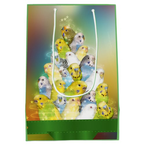 Parakeet Christmas Medium Gift Bag