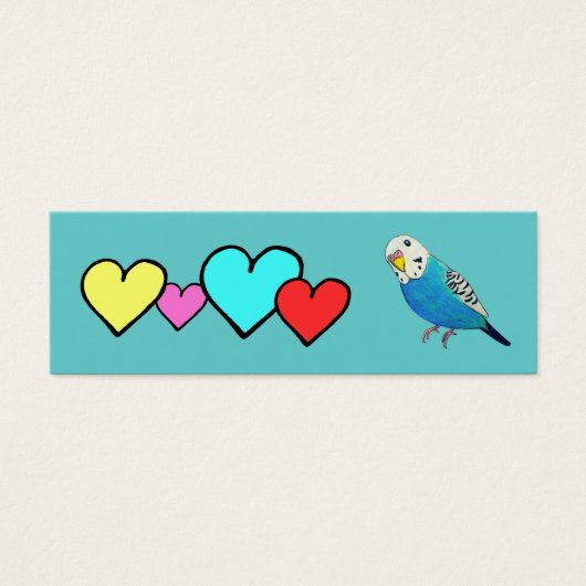 Parakeet Drawing with Hearts (Front)
