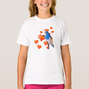 Parakeet Hearts Raglan Sleeve TShirt