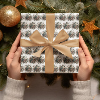 Parakeet Lanterns Christmas Wrapping Paper