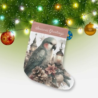 Parakeet Lanterns Seasons Greetings 
