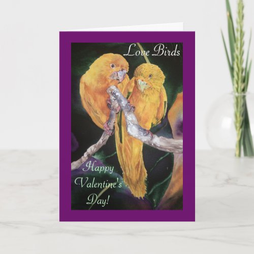 Parakeet Love Valentines Day Card