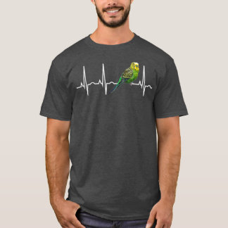 Parakeet Lover Gifts Parakeet Budgie Heartbeat T-Shirt