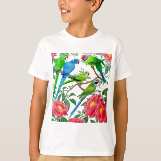 Parakeets and Peonies T-Shirt