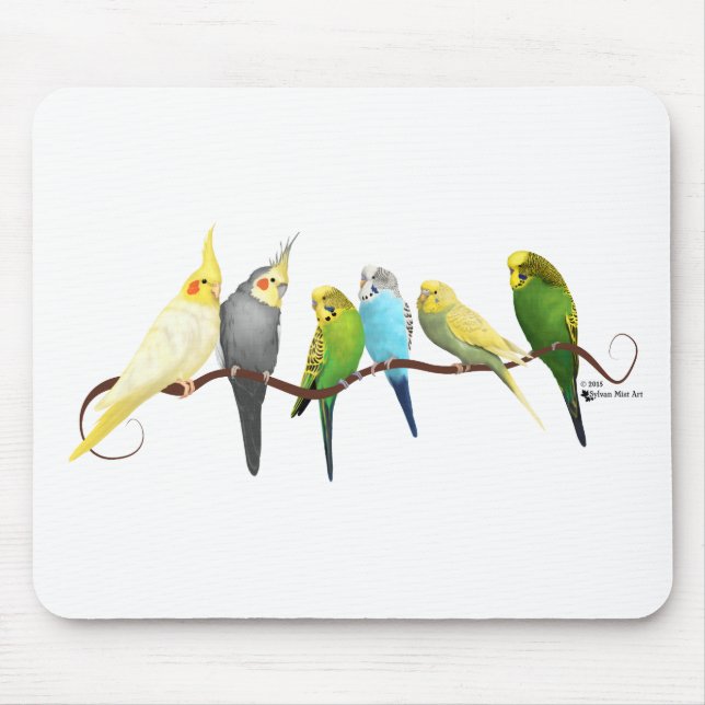 Parakeets & Cockatiels! Mouse Pad (Front)