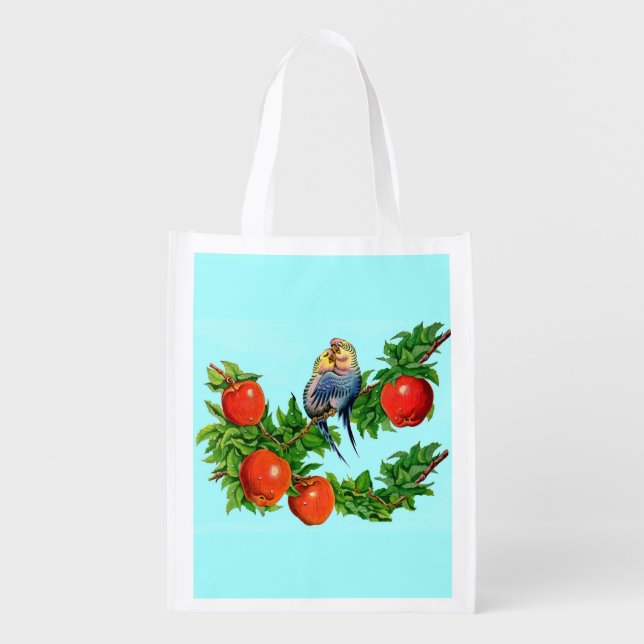 parakeets in love grocery bag (Front)