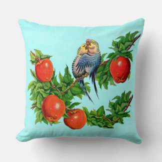 parakeets in love throw pillow