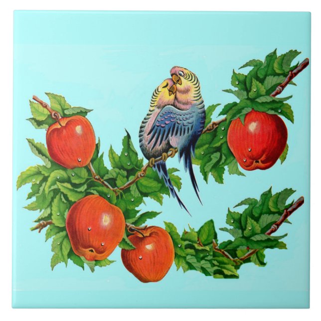 parakeets in love tile (Front)