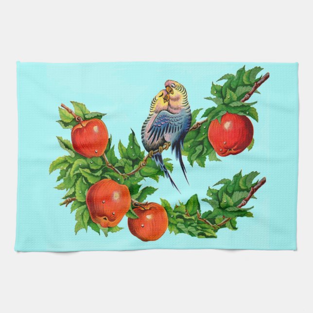 parakeets in love towel (Horizontal)