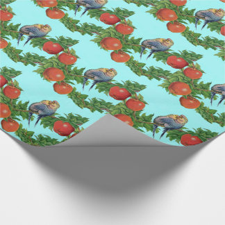 parakeets in love wrapping paper