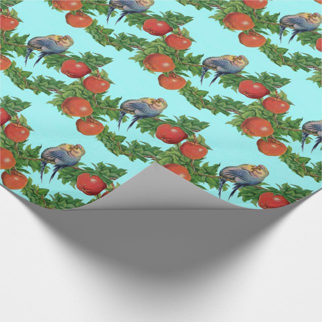 parakeets in love wrapping paper (Corner)