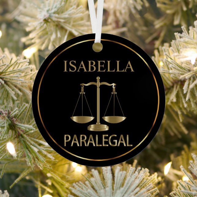 Paralegal - Black and Gold  Metal Ornament (Insitu)