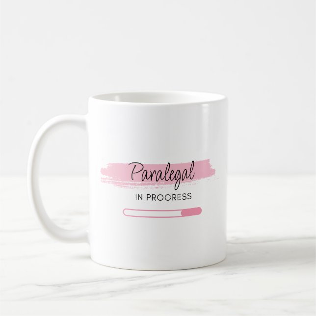 Paralegal Brushstroke Heart Personalized Name Coffee Mug (Left)