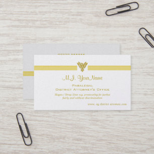 Paralegal DAs Office luxury gold stripes, phoenix Business Card