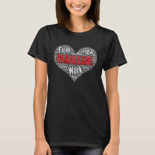Paralegal Heart Shape Word Cloud T-Shirt