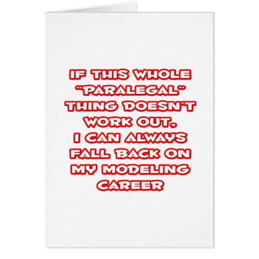 Paralegal Humor ... Modeling Career Cards (Front)