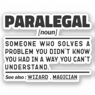 Paralegal Noun Definition Legal Assistant Humor  Sticker