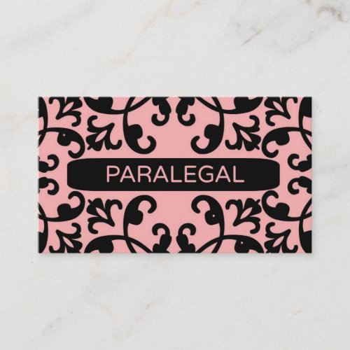 Paralegal Peach Damask Business Card