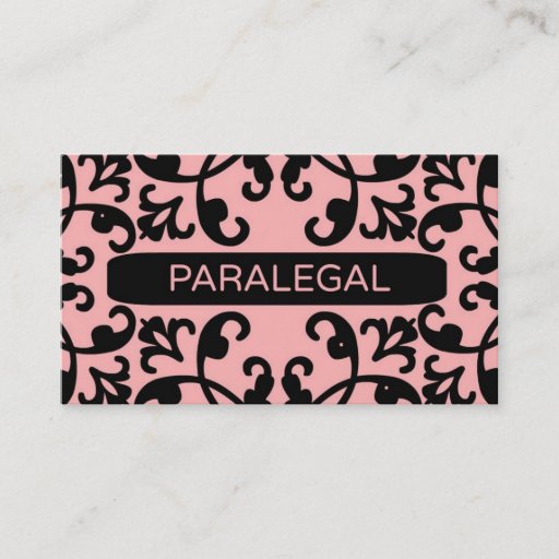 Customizable Paralegal Peach Damask Business Card