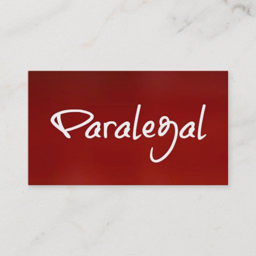 Customizable Paralegal Red Business Card