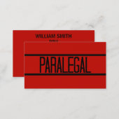 Paralegal Red Business Card (Front/Back)
