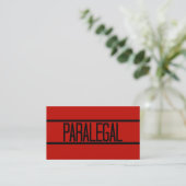 Paralegal Red Business Card (Standing Front)