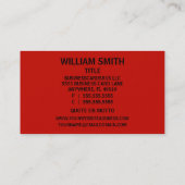 Paralegal Red Business Card (Back)
