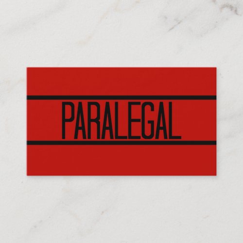 Paralegal Red Business Card