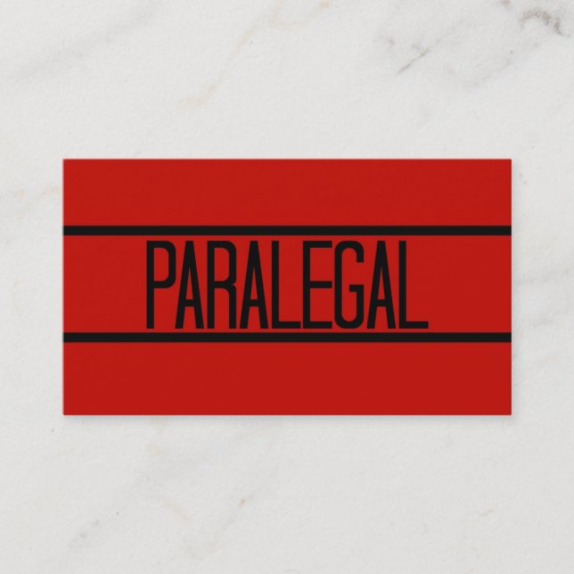 Paralegal Red Business Card (Front)