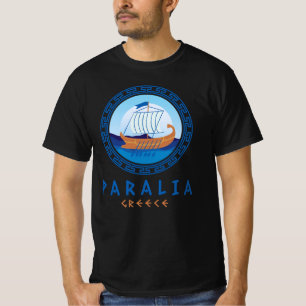 Paralia, Greece Greek Ship Design Men's T-Shirt
