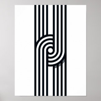 Parallel Lines Art Print - Black and White Line