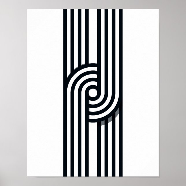 Parallel Lines Art Print - Black and White Line (Front)