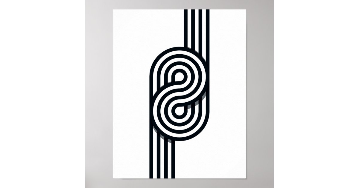 Parallel Lines Art Print Black and White Line Zazzle
