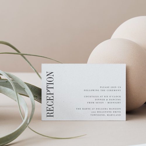 Parallel  Modern Black  White Wedding Reception  Enclosure Card