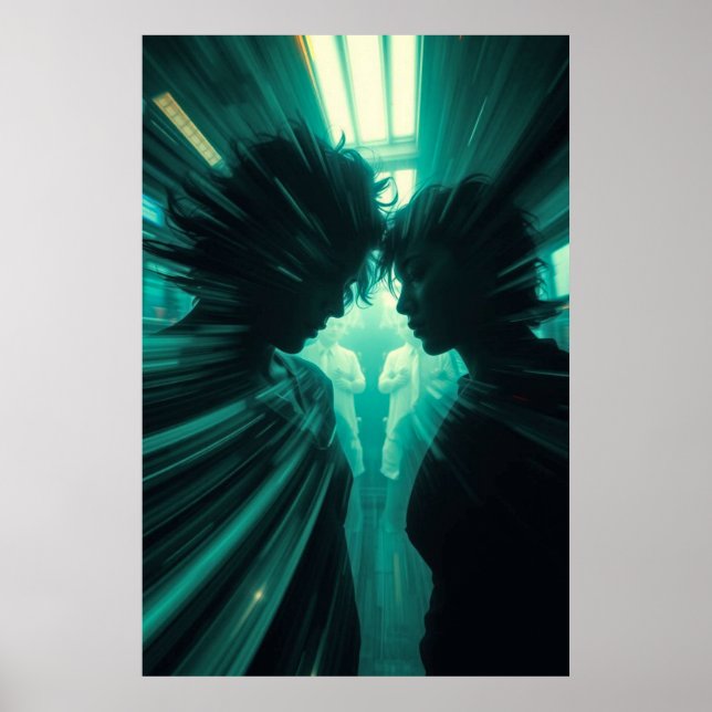 Parallel Pulse – Neon Sci-Fi Art Print (Front)