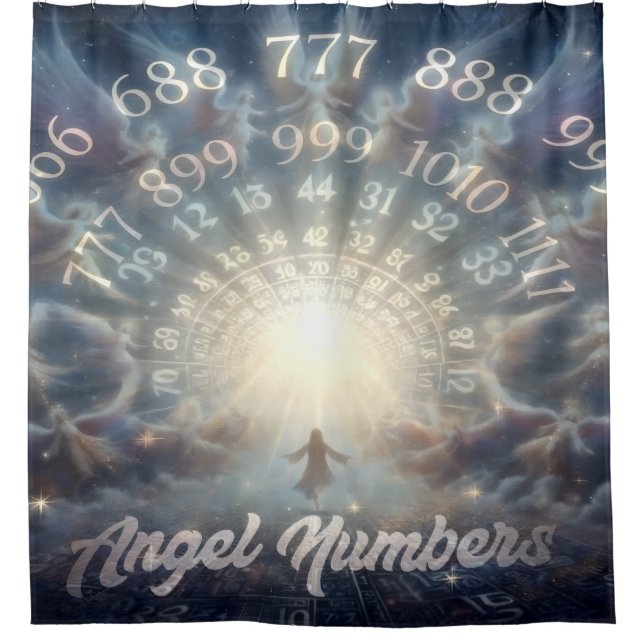 Parallel Realms Angel Numbers Shower Curtain (Front)