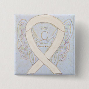 Paralysis Awareness Ribbon Angel Custom Button Pin
