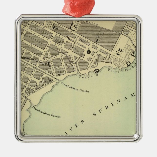 Paramaribo Surinam Metal Ornament (Front)