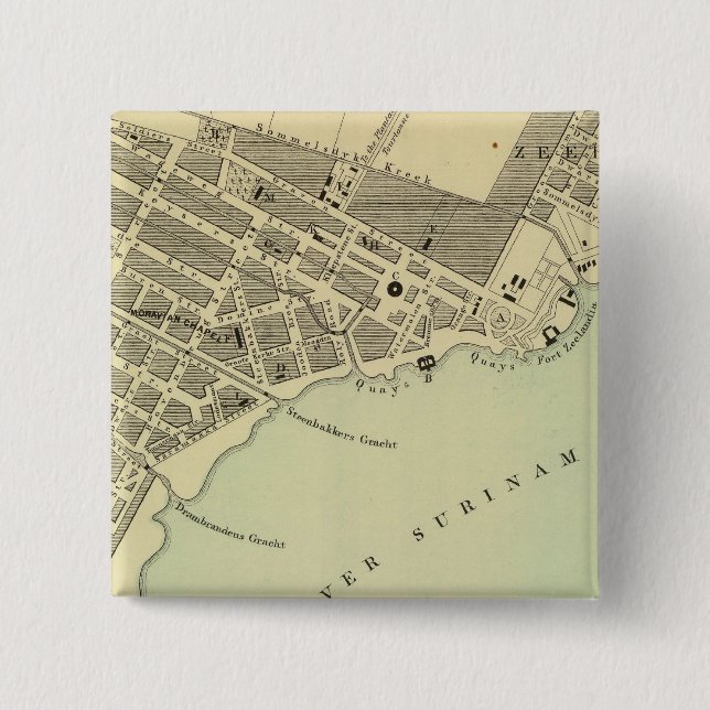 Paramaribo Surinam Pinback Button (Front)