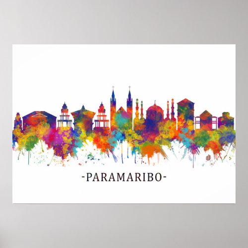 Paramaribo Suriname Skyline Poster